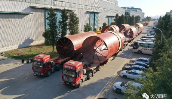 大明重工承制的艾法史密斯首套大型水泥窯筒設(shè)備交付海外